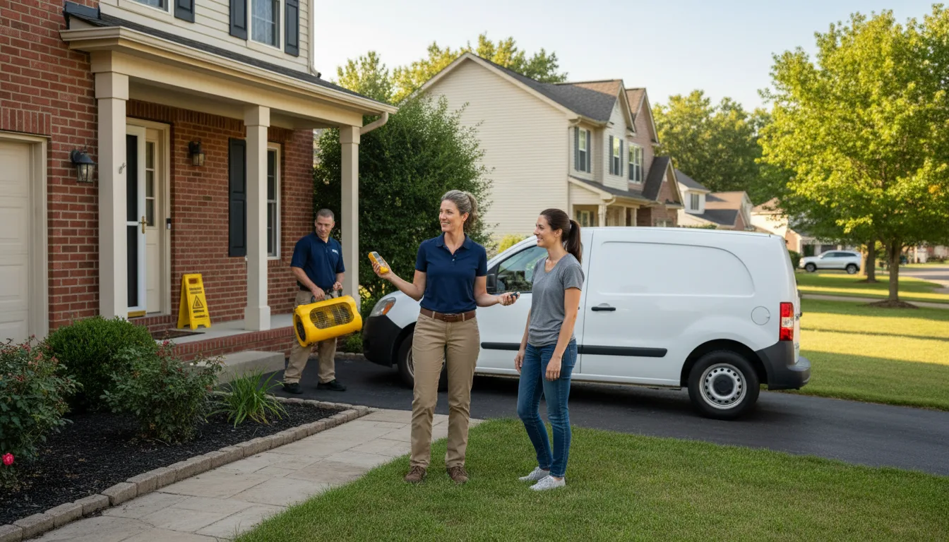 Residential water damage restoration in Fowler, IL